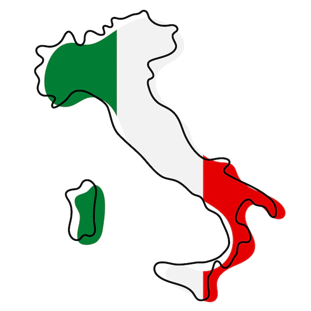 stylized-outline-map-italy-with-national-flag-icon-flag-color-map-italy-vector-illustration_160901-3722 حواله یورو به ایتالیا